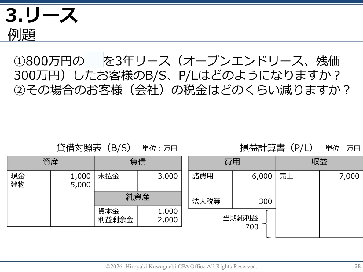 リース・会計と税金への影響