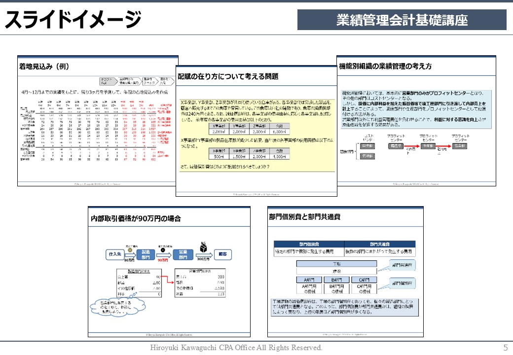 業績管理会計講座 スライドイメージ