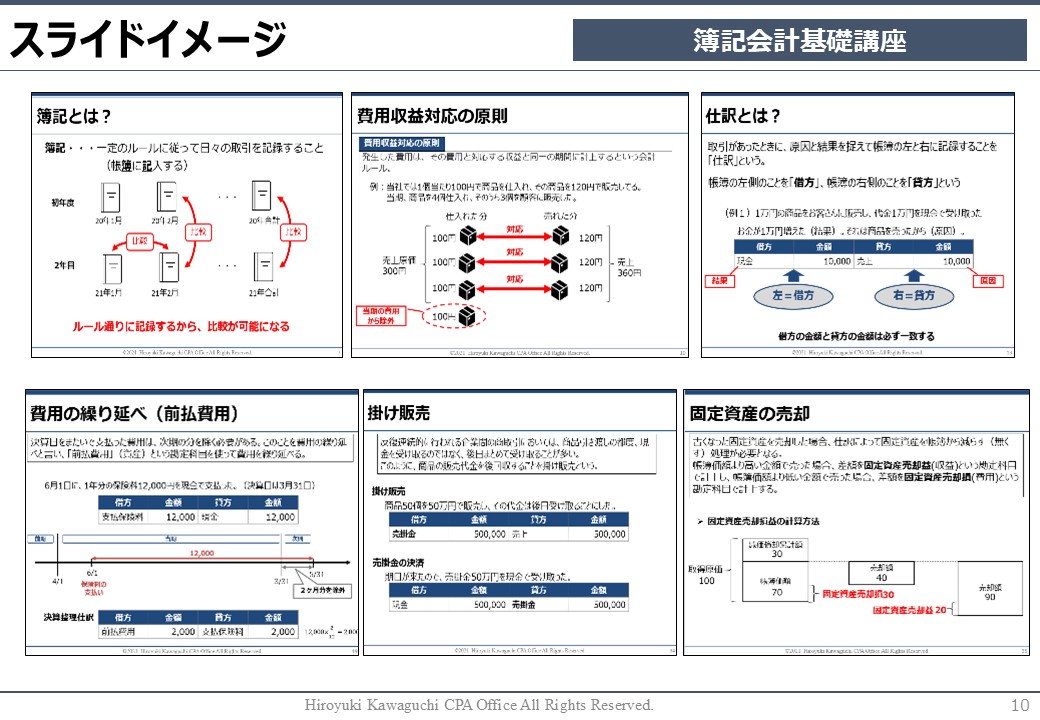 簿記会計基礎講座 スライドイメージ