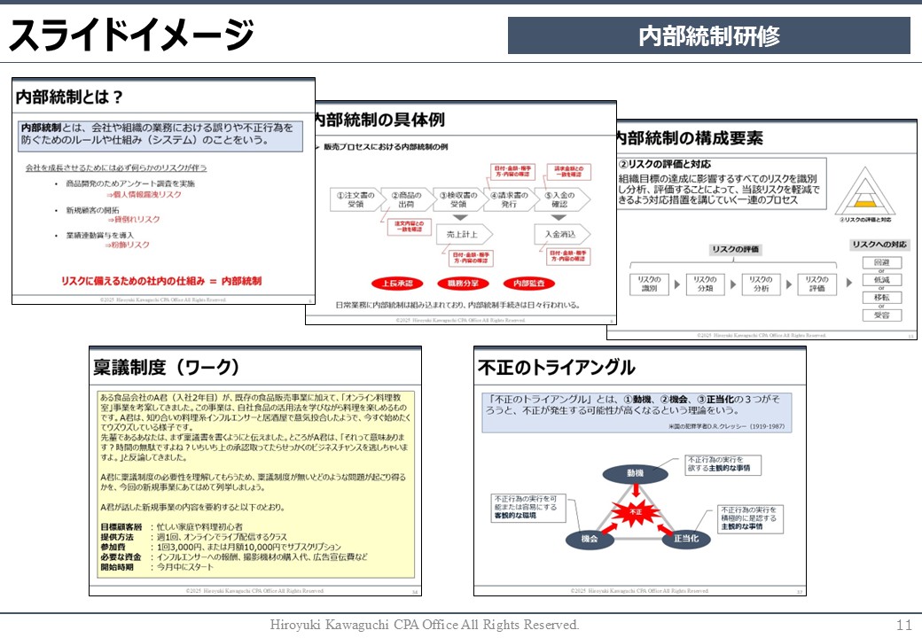 内部統制研修 スライドイメージ